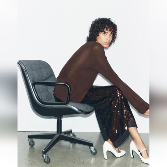 ZARA SEQUIN SKIRT - Picture 1 of 8